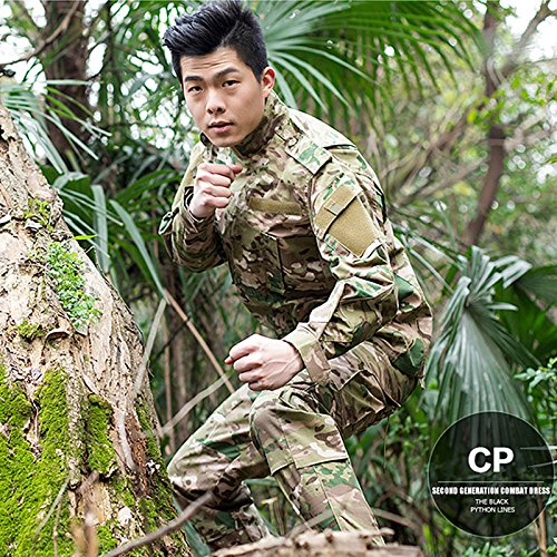 H World Shopping hombres táctico BDU Combat Uniform chaqueta camisa y pantalones traje para ejército militar airsoft paintball caza tiro juego guerra Multicam MC (M)