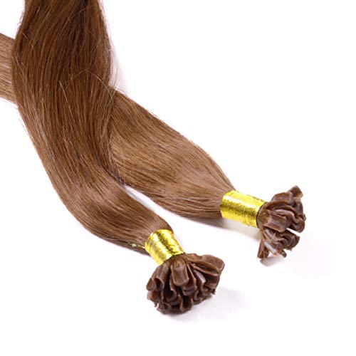 Hair2Heart 25 x 0.5g Extensiones de queratina - 50cm, colore #8 bronceado, liso