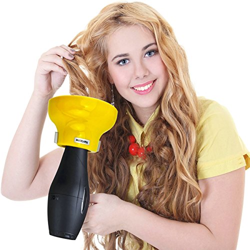 Hairizone difusor Universal para secadores de pelo con boquilla de diámetro 4,3-6,6 cm, para pelo rizado u ondulado, seca y gana el máximo volumen sin encrespamiento, Limón