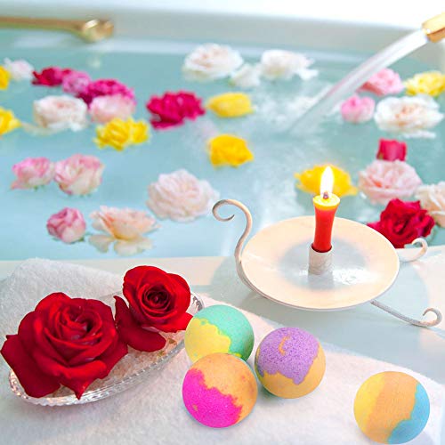 HALOViE 12 piezas Bombas de Baño Efervescentes Flotantes de Spa Baño de Burbujas Sales de Baño Aceites Esenciales Naturales Productos de Baño Imprescindibles Relajante de Cuerpo Set de Regalo