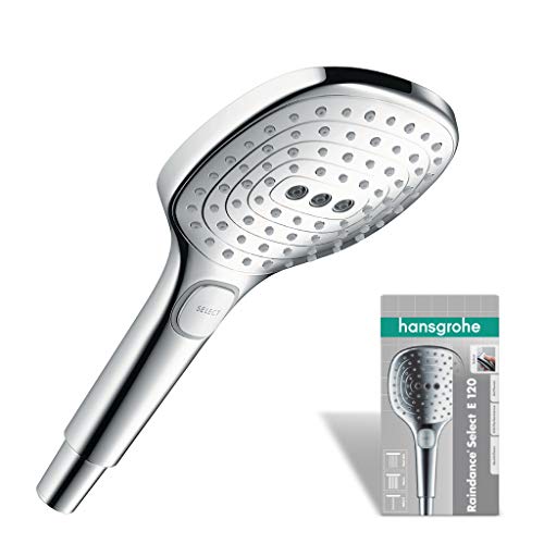 Hansgrohe 26520000 Raindance Select E 120 Ducha de mano, 3 tipos de chorro, cromo, 120 mm