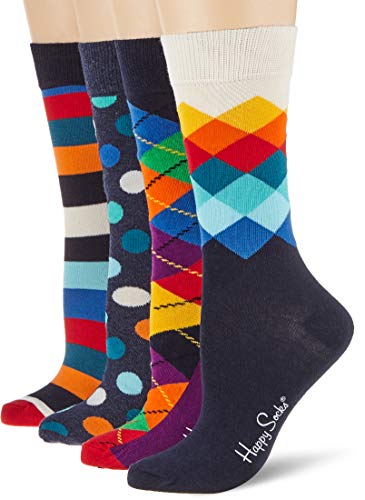 Happy Socks Mix Gift Box Calcetines, Multicolor (Multicolour 600), 7/10 (Talla del fabricante: 41-46) (Pack de 4) para Hombre