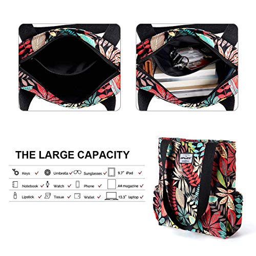 HAWEE Moda Mujer Bolsa de Hombro con Cremallera Ligera Bolso Totalizador Multicolor Bolso de Bandolera Grande Bolsa de Compras Impermeable Bolsa de Mano para Trabajo Yoga Playa Vida Diaria Escuela