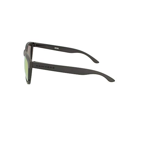 HAWKERS Gafas de Sol ONE Carbon Black, para Hombre y Mujer, con Montura Negra Mate y Lente Rosa Dorada Efecto Espejo, Protección UV400