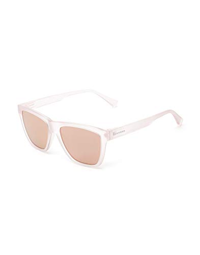 HAWKERS · Gafas de Sol ONE LS Rose Gold, para Hombre y Mujer, con montura rosa translúcido mate y lentes rosas con efecto espejo, Protección UV400