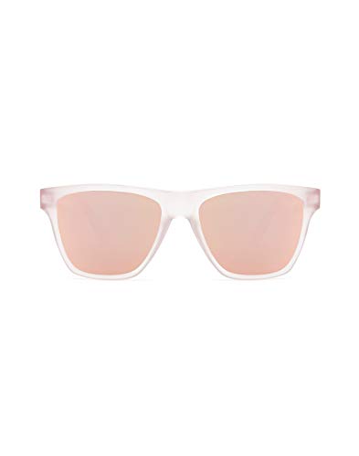 HAWKERS · Gafas de Sol ONE LS Rose Gold, para Hombre y Mujer, con montura rosa translúcido mate y lentes rosas con efecto espejo, Protección UV400