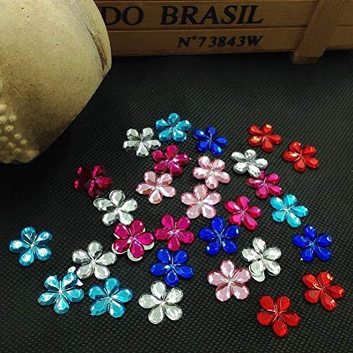 Healifty 300pcs Gemas Acrílico Rhinestones de Piedras Preciosas Adornos de Piedras Preciosas Corazón Flor de Ciruelo y Forma de Gota de Agua para joyería Artesanía de Bricolaje (Color Mezclado)