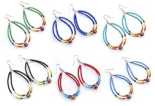 Hecho a mano Multi Color cuentas bisutería de moda Navidad venta de pendientes al por mayor Lote de 6 pares