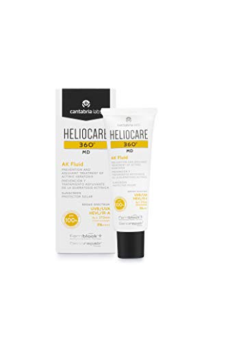 Heliocare 360º MD AK Fluid - Crema Solar SPF100+, Tratamiento Protector Adyuvante de las Queratosis Actínicas (AK) con Complejo Reparador, Fluida, 50ml