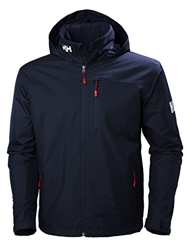 Helly Hansen Crew Hooded Midlayer - Chaqueta Impermeable, Cortavientos y Transpirable, con Forro Polar y Capucha Integrados, Hombre, Azul (597 Navy), S