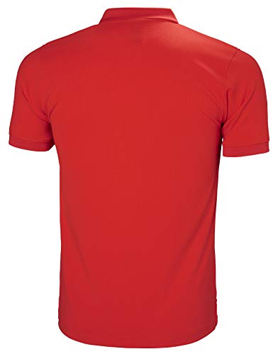 Helly Hansen Driftline Camiseta Tipo Polo de Manga Corta con Tejido de Secado rápido y Logo HH en el Pecho, Hombre, Rojo (Alerta), M