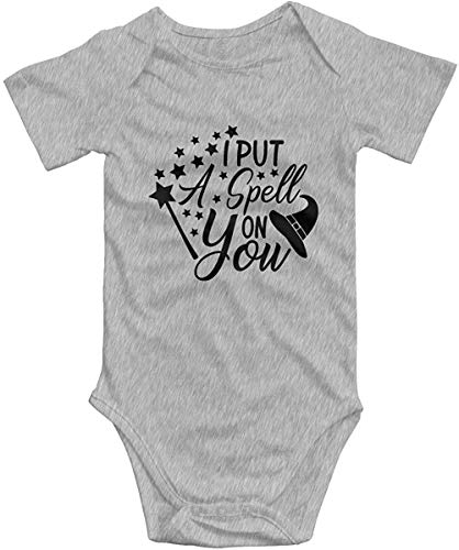 Heobe I Put A Spell On You Romper Unisex Baby Bodysuit Funny Jumpsuit T Shirt for Baby Gray,0-3 Months