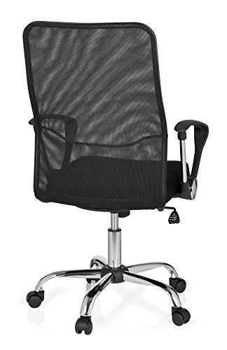 HJH Office Foley Net Silla de Oficina, Plumas, Multicolor (Negro/Gris), 44x54x119 cm