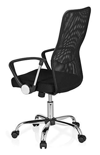 HJH Office Foley Net Silla de Oficina, Plumas, Multicolor (Negro/Gris), 44x54x119 cm