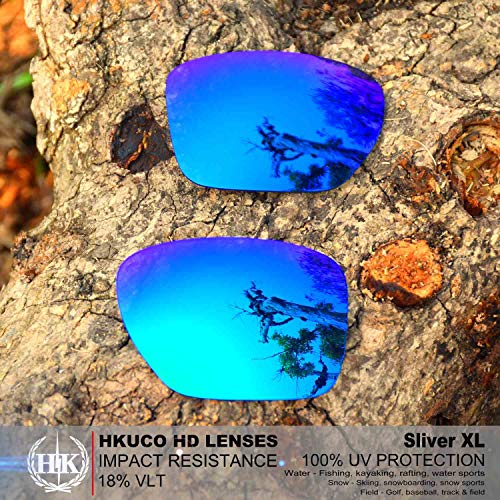 HKUCO Lentes de Repuesto para Oakley Sliver XL Gafas de Sol Azul Polarizado