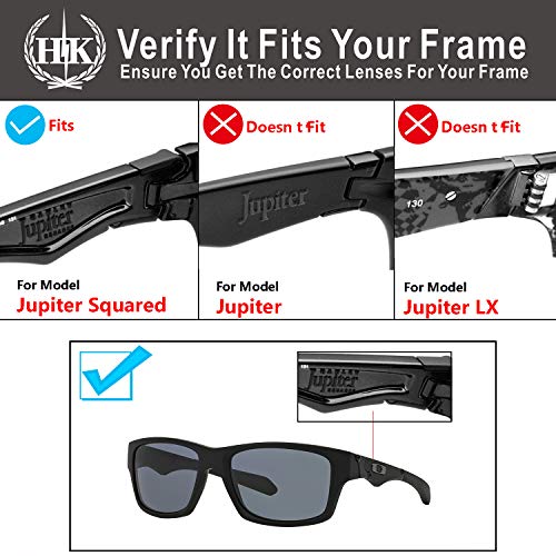 Hkuco Plus Mens Replacement Lenses For Oakley Jupiter Squared Black/Emerald Green Sunglasses