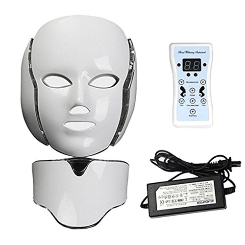 Home Care Wholesale LED Fotón 7 Máscara de Terapia de Luz de Color con Cuello | Belleza Facial Tratamiento Cuidado de la Piel Máscara de Fototerapia