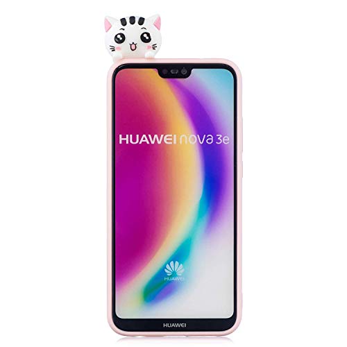 HongYong Funda Huawei P20 Lite Rosa Ultrafina y Ligero Flexible Soft Carcasa Gel TPU Suave Silicona Piel Case Anti Golpes Goma Bumper Protectora Back Cover para Huawei P20 Lite