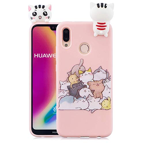 HongYong Funda Huawei P20 Lite Rosa Ultrafina y Ligero Flexible Soft Carcasa Gel TPU Suave Silicona Piel Case Anti Golpes Goma Bumper Protectora Back Cover para Huawei P20 Lite