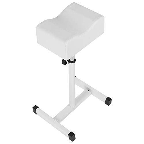 Hongzer Taburete de manicura, Taburete de pie de manicura Blanco con cojín de Asiento cómodo y Altura Ajustable para Tienda de cosméticos, Tienda de uñas, etc.