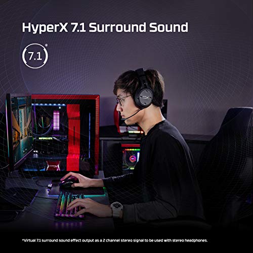 HyperX HX-HSCFS-SG/WW Cloud Flight S - Auriculares Inalámbricos para Gaming, Batería de Larga Duración con Carga Inalámbrica Qi, Negro