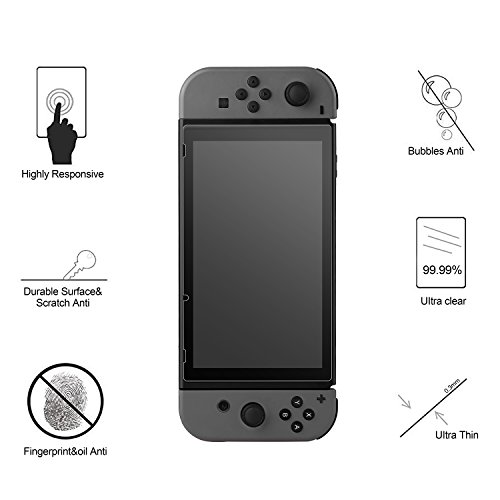 iAmer 11 en 1 Accesorios para Nintendo Switch, con Funda para Nintendo Switch+Funda Transparente+3 Protector de Pantalla+Funda de Silicona +4 Pulgar Grips+2 Estuche De Juegos+Paño de Limpieza