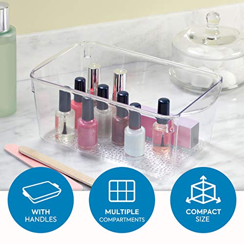 iDesign Organizador de Maquillaje, Caja de plástico para Productos de Belleza y cosméticos, Bandeja para Guardar Maquillaje, Transparente