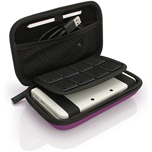 iGadgitz U6336 - EVA Funda Rígida de Viaje Compatible con Nintendo 3DS XL & 2DS XL 2017 - Viola