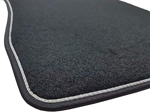 Il Tappeto Auto - Alfombrillas de moqueta para Coche, Color Negro, Antideslizantes, Borde Bicolor, talonera Reforzada con Goma, 5008, cód. SPRINT03514