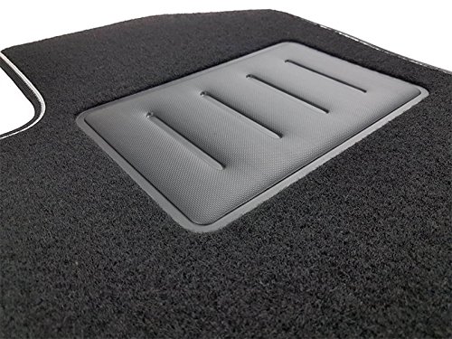 Il Tappeto Auto - Alfombrillas de moqueta para Coche, Color Negro, Antideslizantes, Borde Bicolor, talonera Reforzada con Goma, 5008, cód. SPRINT03514