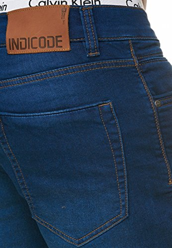 Indicode Caballero Lonar Pantalones Cortos Vaqueros con 5 Bolsillos de 98 % algodón | Denim Stretch Used Look Destroyed Regular Fit Men Pants De Tiempo Libre para Hombres Blue M