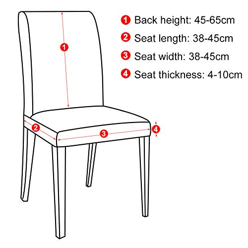 INMOZATA - Fundas para sillas de comedor o cocina, respaldo alto, de poliéster y elastano, elásticas, lavables y extraíbles moderno 6 unidades