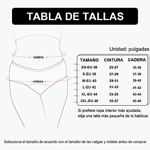 INNERSY Bragas Menstruales Absorbentes de Mujer para Período Algodón Pack de 3 (3XL-EU 48, 3 Negro)