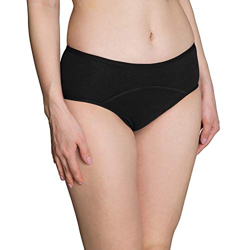 INNERSY Bragas Menstruales Absorbentes de Mujer para Período Algodón Pack de 3 (3XL-EU 48, 3 Negro)