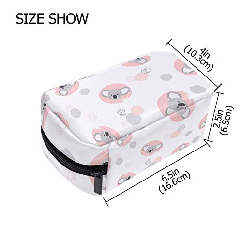 ISAOA Koala - Mini bolsa de maquillaje portátil de viaje, impermeable, estuche organizador de maquillaje, neceser de almacenamiento de belleza con cremallera para mujeres y niñas