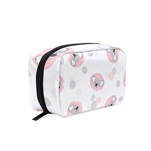 ISAOA Koala - Mini bolsa de maquillaje portátil de viaje, impermeable, estuche organizador de maquillaje, neceser de almacenamiento de belleza con cremallera para mujeres y niñas