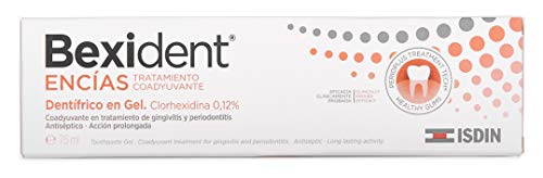 Isdin Bexident Encías Tratamiento Coadyuvante Dentífrico en Gel, Clorhexidina 0,12% , Gingivitis y Periodontits 1 x 75 ml