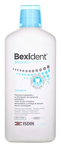 Isdin Bexident Encías Uso Diario Colutorio, Previene el sangrado y la inflamación por gingivitis, Higiene bucal diaria 1 x 500 ml