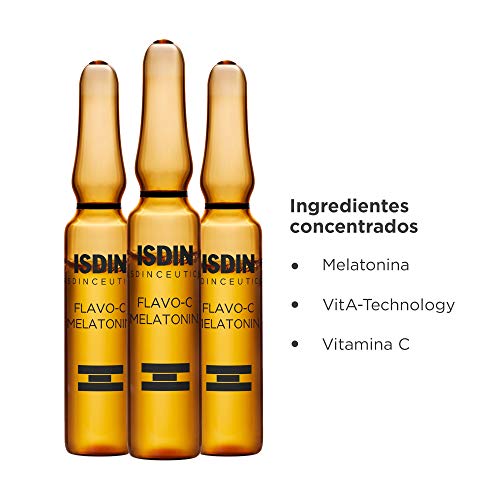 Isdin Isdinceutics Flavo-C Melatonin Serum Reparador de Noche | Ayuda a Estimular las Defensas Antioxidantes de la Piel Durante la Noche Monodosis 10 x 2ml