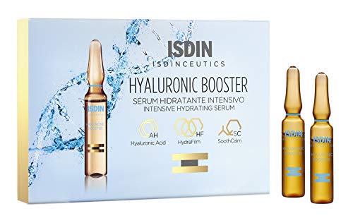 Isdinceutics Hyaluronic Booster, Sérum facial hidratante y calmante intensivo, 10 ampollas