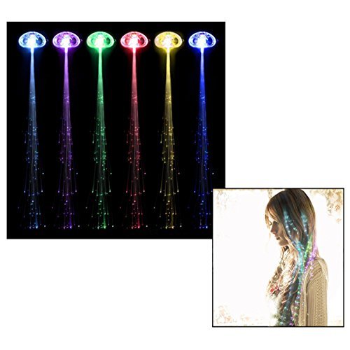 Itian Extensiones de pelo de fibra óptica LED, Extensiones de pelo de fibra óptica y LED, Rainbow Cambio De Color Iluminar Extensiones De Pelo De Fibra Óptica Pinza De Pelo (con enganche)