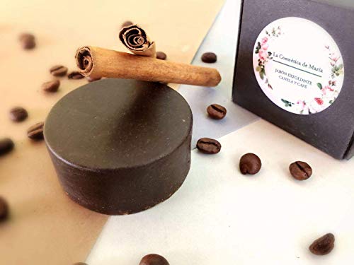 Jabón exfoliante de canela y café artesanal y ecológico