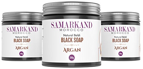 Jabón Negro Marroquí con Aceite de Argán Bio 100% Puro Natural Beldi para Hammam - El Original de Marruecos 200 mg