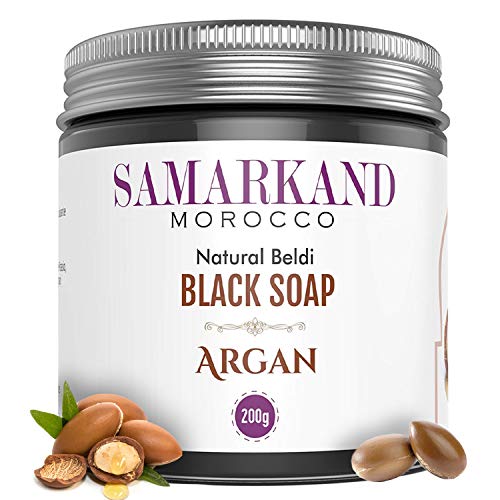 Jabón Negro Marroquí con Aceite de Argán Bio 100% Puro Natural Beldi para Hammam - El Original de Marruecos 200 mg