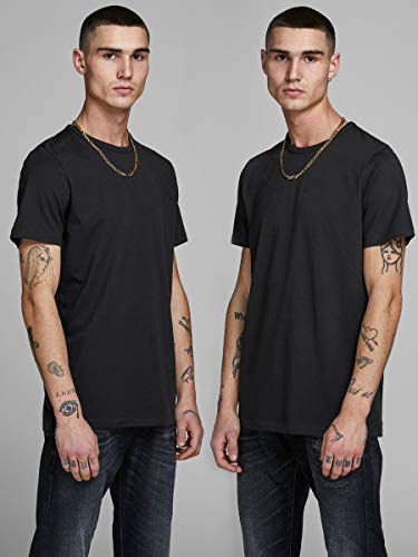 Jack & Jones Jacbasic Crew Neck tee SS 2 Pack Camiseta, Negro (Black Black), X-Large (Pack de 2) para Hombre