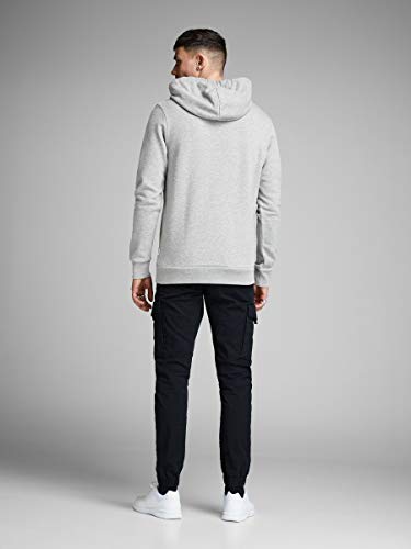 Jack & Jones Jjecorp Logo Sweat Hood Noos Capucha, Gris (Light Grey Melange Detail:reg Fit - Melange), Medium para Hombre