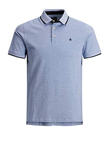 Jack & Jones Jjepaulos Polo SS Noos, Azul (Bright Cobalt Detail: Slim Fit), Medium para Hombre