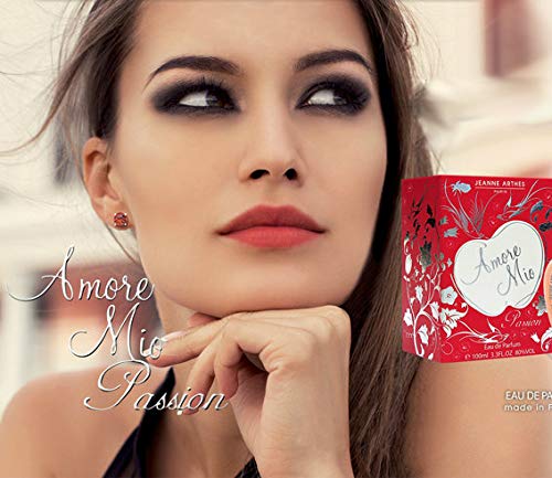 Jeanne Arthes Amore Mio Passion 100ml Mujeres - Eau de parfum (Mujeres, 100 ml, Envase no recargable, Mandarin, Frambuesa, Sparkling mandarin, Peach blossom, Raspberry, Jazmín, Orquidea, Peonía)