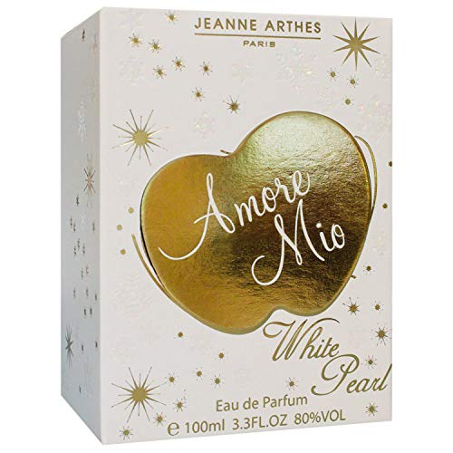 Jeanne Arthes Amore Mio White Pearl 100ml Mujeres - Eau de parfum (Mujeres, 100 ml, Envase no recargable, Pimienta rosa, Frambuesa, Rosa, Benzoin, Caramelo, Musk o almizcle, Pachuli, Vainilla)