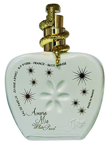 Jeanne Arthes Amore Mio White Pearl 100ml Mujeres - Eau de parfum (Mujeres, 100 ml, Envase no recargable, Pimienta rosa, Frambuesa, Rosa, Benzoin, Caramelo, Musk o almizcle, Pachuli, Vainilla)